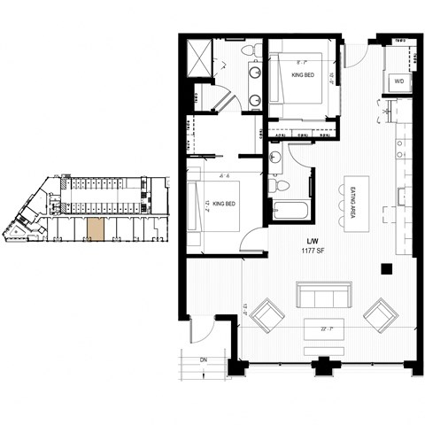 floor plan of the upper level of the home